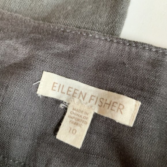 Eileen Fisher 100% Linen Pants Gray Comfort Casual Lightweight Size 10 - Picture 2 of 7